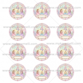Pegatinas Personalizadas Redondas 6 cm - 4 años Mod A - 12 ud