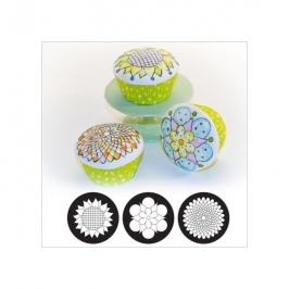 Set 3 texturizadores para galletas y cupcakes Whimsy Blooms