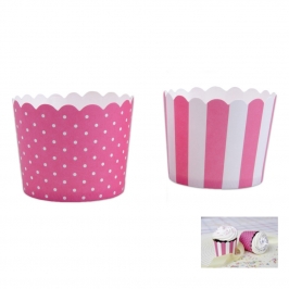 Mini Muffin Wrapper Pink & White
