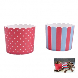 Muffin Wrapper Red & Blue