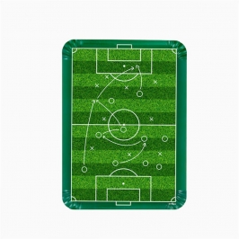 Bandeja rectangular de cartón con diseño de campo de fútbol