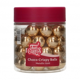 Bolas Crujientes de Chocolate Metallic Gold 130 gr - Funcakes