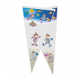 Bolsa Cono Gigante para Golosinas Viaje Espacial 60 cm