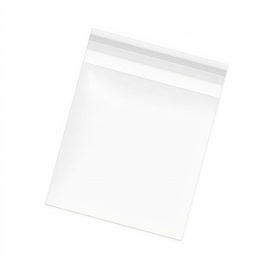 Bolsa de celofán transparente 14x14 cm con solapa adhesiva