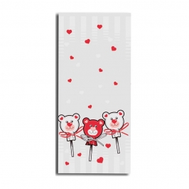 Bolsas Transparentes con Ositos y Corazones 12x25 cm - 100 uds