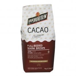 Cacao en Polvo Marrón Cálido 22-24% 1 Kg - Van Houten