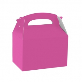 Caja cartón Party rosa con asa para chuches y detalles de cumpleaños