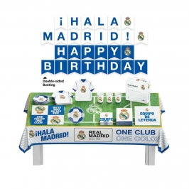Caja fiesta Real Madrid CF 44 piezas para cumpleaños