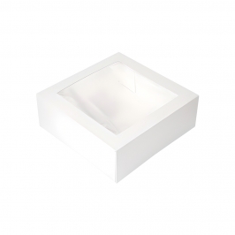Caja para Tarta Blanca con Ventana - 20 x 7,5 cm