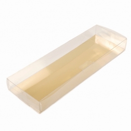 Caja para Turrón Transparente con base Dorada 20 cm