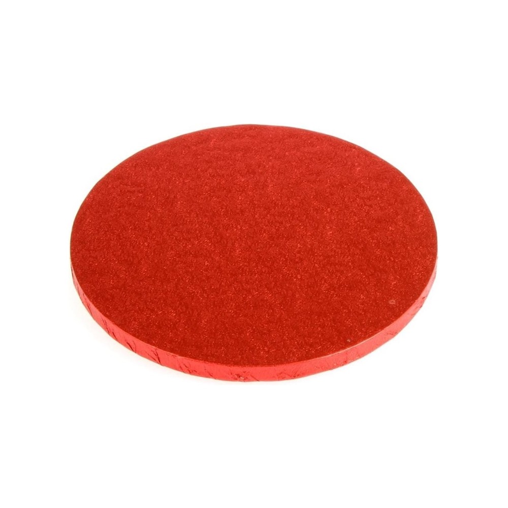 Cake drum redondo rojo metalizado 25cm
