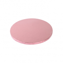 Cake drum redondo rosa metalizado 20 cm