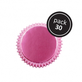 Pack 30 Cápsulas para Cupcakes Rosa Metalizado
