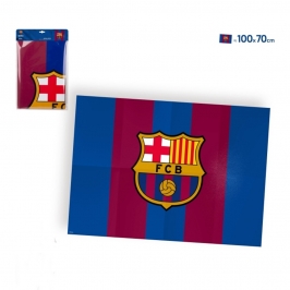 Cartel FC Barcelona franjas azulgranas y escudo 70 x 100 cm