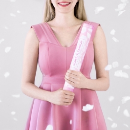 Cañón de Confeti Pétalos de Rosa Blancos 40 cm