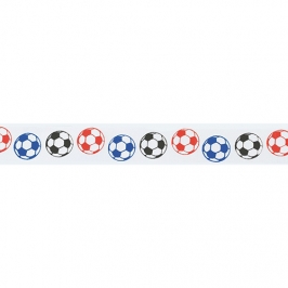 Cinta satinada Balones de Fútbol de colores 24mm (2 mts)