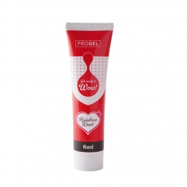Colorante en gel rojo ProGel Rainbow Dust 100 g tubo dosificador