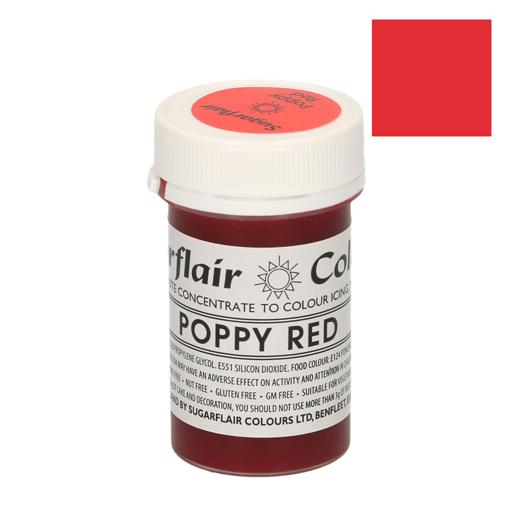 Colorante Sugarflair color rojo Amapola