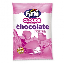 Nubes Corazones Bañados en Chocolate sabor Fresa 80 gr