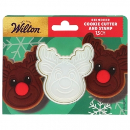 Cortador de galletas con sello Reno 7,5 cm Wilton