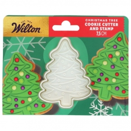Cortador de galletas con sello Árbol de Navidad 7,5 cm Wilton