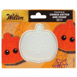 Cortador de galletas con texturizador calabaza Wilton 7,5 cm