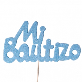 Decoración para Tartas Mi Bautizo Azul - My Karamelli