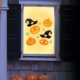 Decoraciones para Ventana Calabaza Halloween