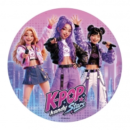 Disco comestible K-POP Kandy Stars de 20 cm para tarta