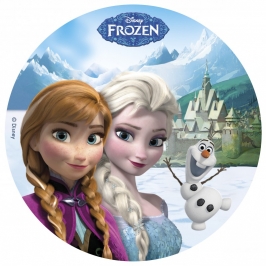 Impresión Comestible Elsa y Anna 20cm
