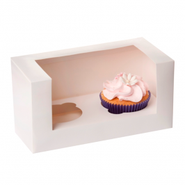 Caja para 2 Cupcakes Blanca 3 ud - House Of Marie