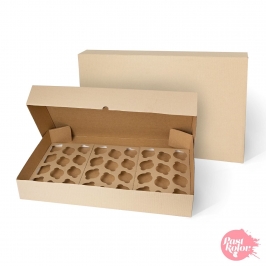 Caja para 36 Cupcakes Kraft 69 x 42 cm