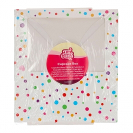 Caja para 6 Cupcakes o 12 Mini Cupcakes con Ventana Confetti 3 ud