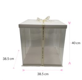 Caja Para Tarta Deluxe Blanca - 38,5 X 40 Cm