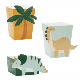 Cajas de Papel para Snacks Dinosaurios 6 ud - Partydeco