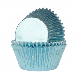 Cápsulas Cupcake Metalizadas Azul Bebé 24 ud - House of Marie