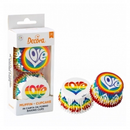 Cápsulas Cupcakes Arcoiris Love 36 ud - Decora