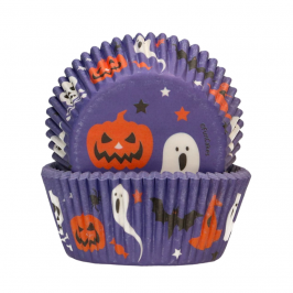 Cápsulas Cupcakes Halloween Púrpuras 48 ud - Funcakes