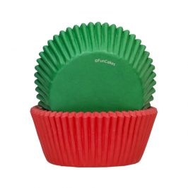 Cápsulas Cupcakes Rojas y Verdes 48 ud - Funcakes