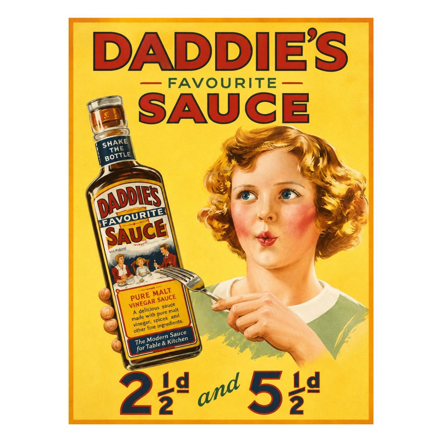 Chapa Metalica Decorativa De Salsa Daddie’S “Favourite Sauce” Vintage - 40 X 30 Cm