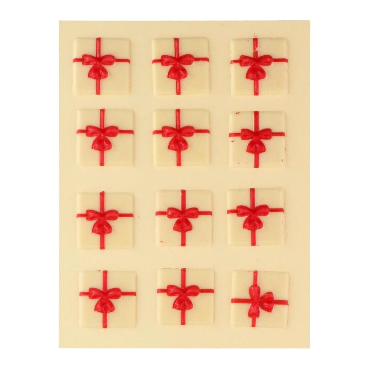 Decoraciones de Chocolate Regalo Blanco / Rojo 12 ud Decoraciones de Chocolate Regalo Blanco / Rojo 12 ud