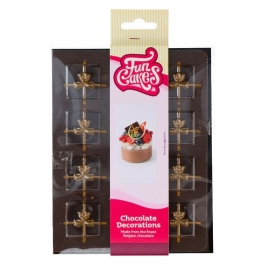 Decoraciones de Chocolate Regalo Marrón / Oro - 12 ud