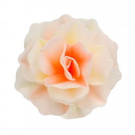 Flor de Papel Comestible Rosa Pastella Amarillo / Naranja Grande