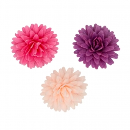 Flores de Papel Comestibles Mix Pompón Margarita Mediana 12 ud