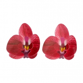 Flores de Papel Comestibles Orquídea Roja Mediana 10 ud - Funcakes