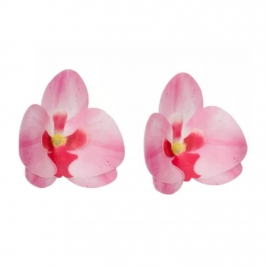 Flores de Papel Comestibles Orquídea Rosa Mediana 10 ud - Funcakes