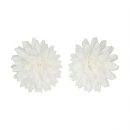 Flores de Papel Comestibles Pompón Margarita Blanca Mediana 12 ud