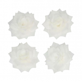Flores de Papel Comestibles Rosa Rosalia Blanca Mediana 15 ud