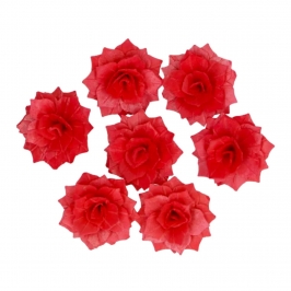 Flores de Papel Comestibles Rosa Rosalia Roja Mediana 15 ud