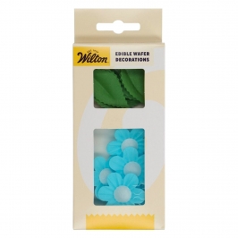 Flores y Hojas Comestibles de Oblea Azules 11 ud - Wilton
